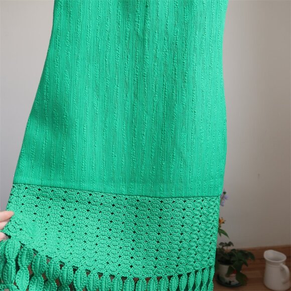 NWT$595 ALEXIS  South Scalloped Lace Knit Midi Dress - Green - Picture 11 of 12